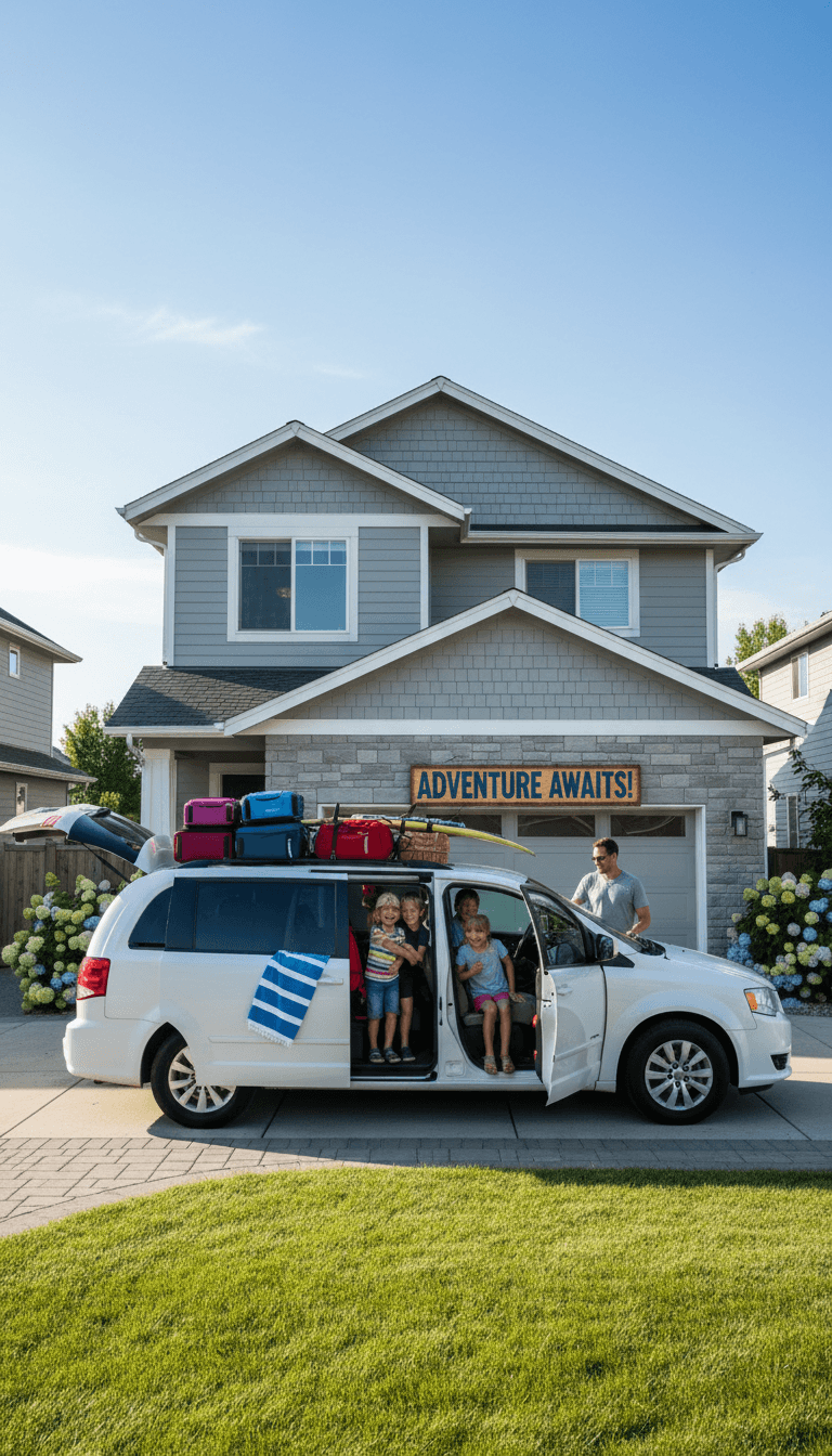 White minivan parked near a Portland home